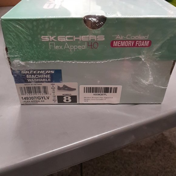 Skechers Women's Flex Appeal 4.0 Sneaker w Air Cooled Memory Foam(Gray/Lavender) - Picture 5 of 5